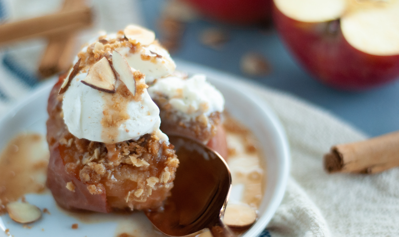 Individual Baked Apple Crisps