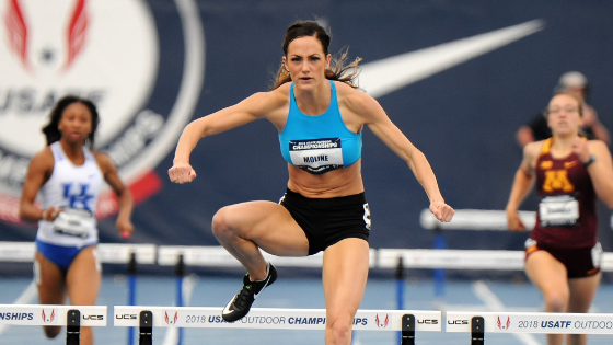 georganne moline hurdling during a competition
