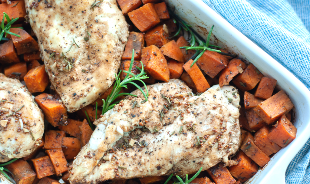 Balsamic Baked Chicken and Sweet Potato - Macrostax