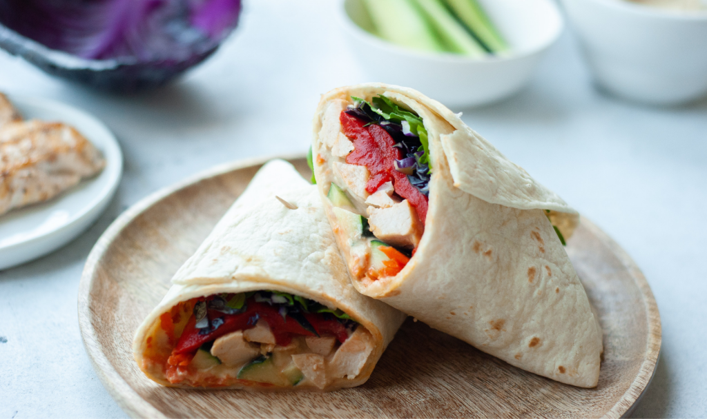 Chicken and Hummus Wraps Macrostax