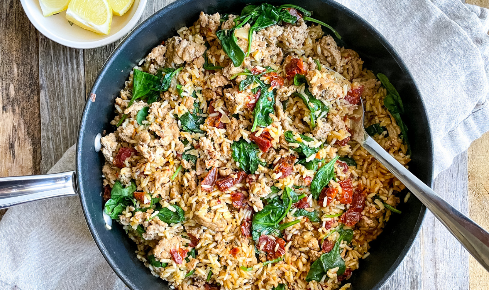 Blog Featured Image - Greek Turkey and Rice Skillet