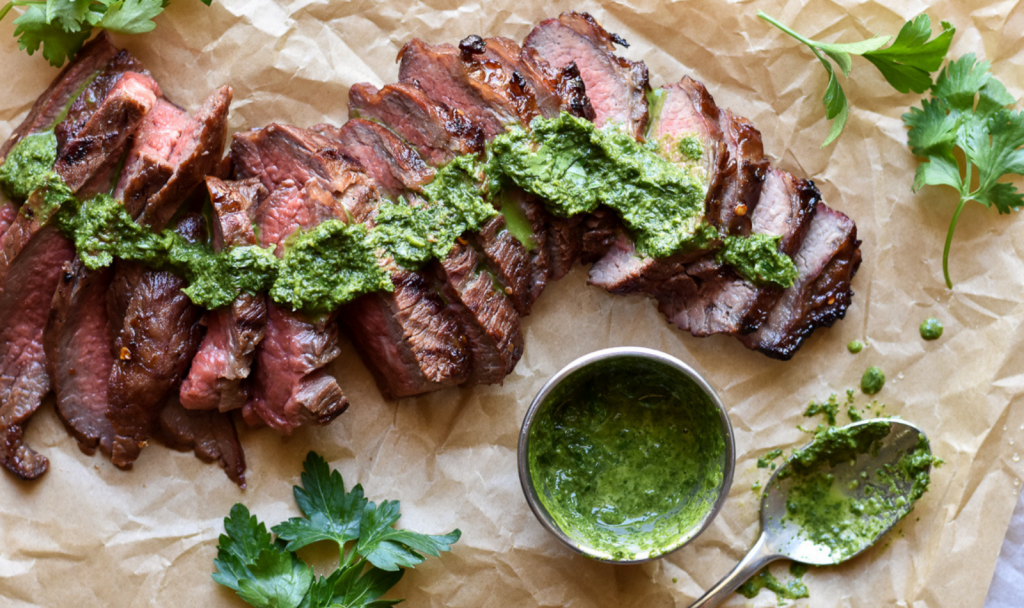 Grilled Flank Steak with Chimichurri Sauce Macrostax
