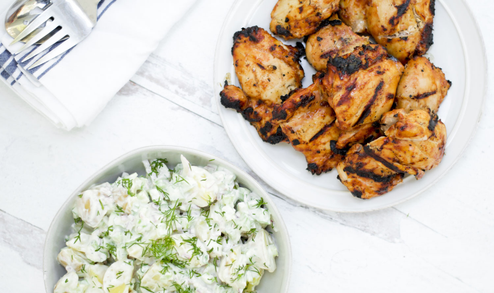 Macrostax BBQ Chicken with Lemon Dill Potato Salad