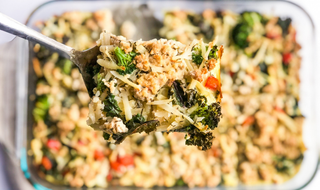 Overnight Turkey and Veggie Breakfast Casserole - Macrostax