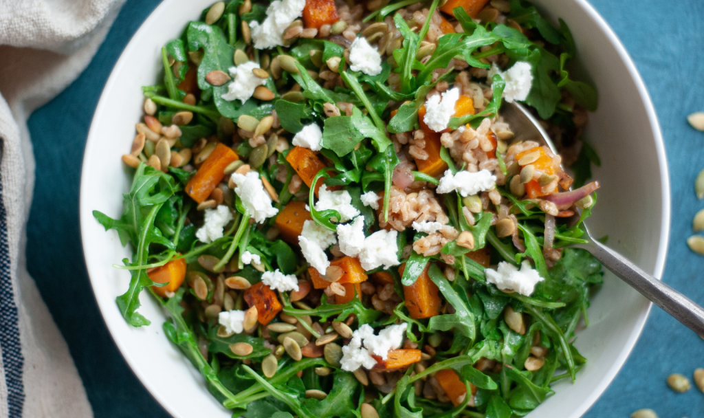Butternut Squash and Farro Salad - Macrostax
