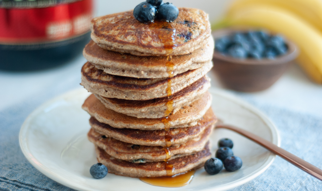 Whole Wheat Blueberry Protein Pancakes - Macrostax