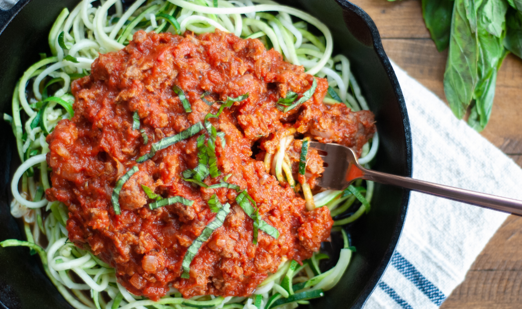Zoodles with Vegan “Meat” Sauce Macrostax