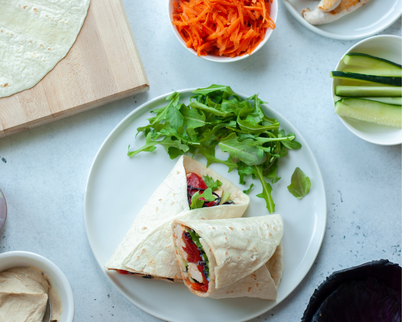 Blog aspect Landscape - Chicken and Hummus Wraps