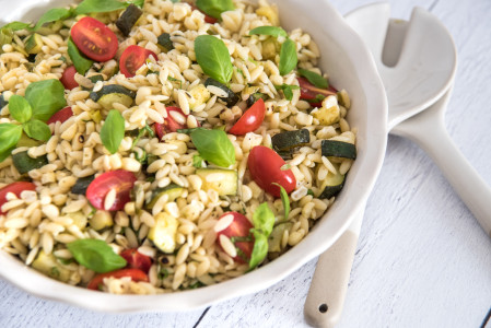 Macrostax Corn and Zucchini Orzo Salad 