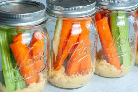 Hummus and Veggie Snack Jars