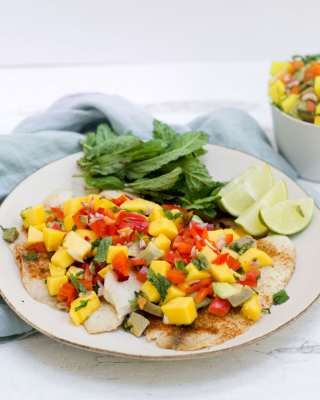 Portrait - Cajun Tilapia with Mango Salsa