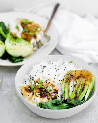 Portrait - Miso Ginger Cod with Bok Choy and Rice