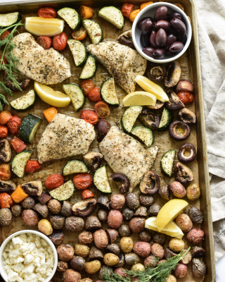 Portrait - Sheet Pan Mediterranean Chicken Vegetables