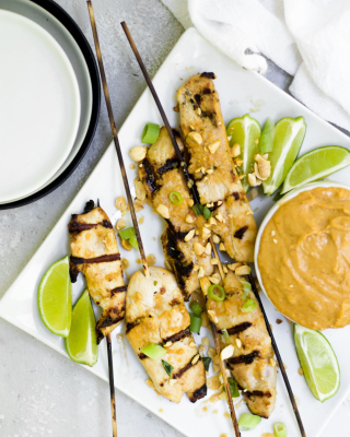 Portrait - Thai Chicken Satay with Peanut Dipping Sauce