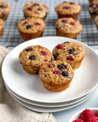 Portrait - blog - Berry Oatmeal Muffins