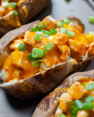 Portrait - blog - Buffalo Chicken Loaded Potato