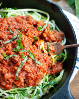 Portrait - blog - Zoodles with Vegan Meat Sauce