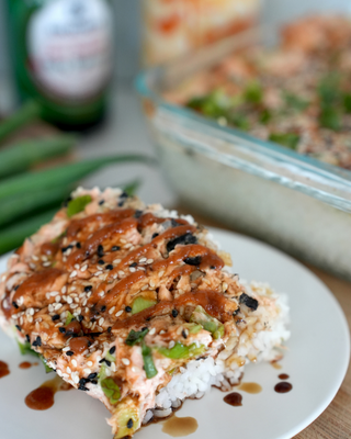 Salmon Sushi Bake