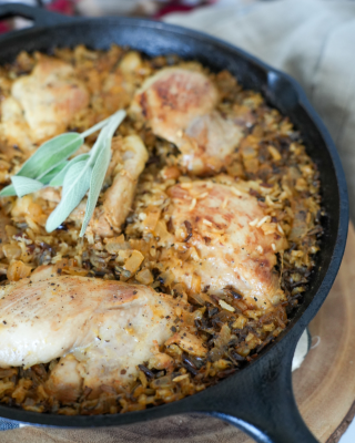 Sage Chicken and Wild Rice Skillet