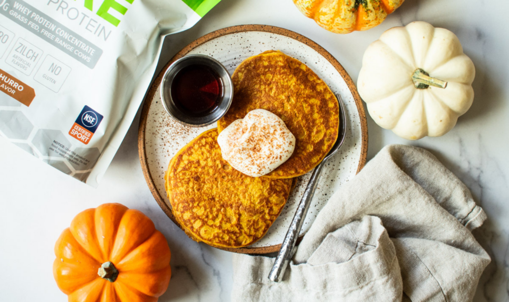 High Protein Pumpkin Churro Pancakes - Macrostax